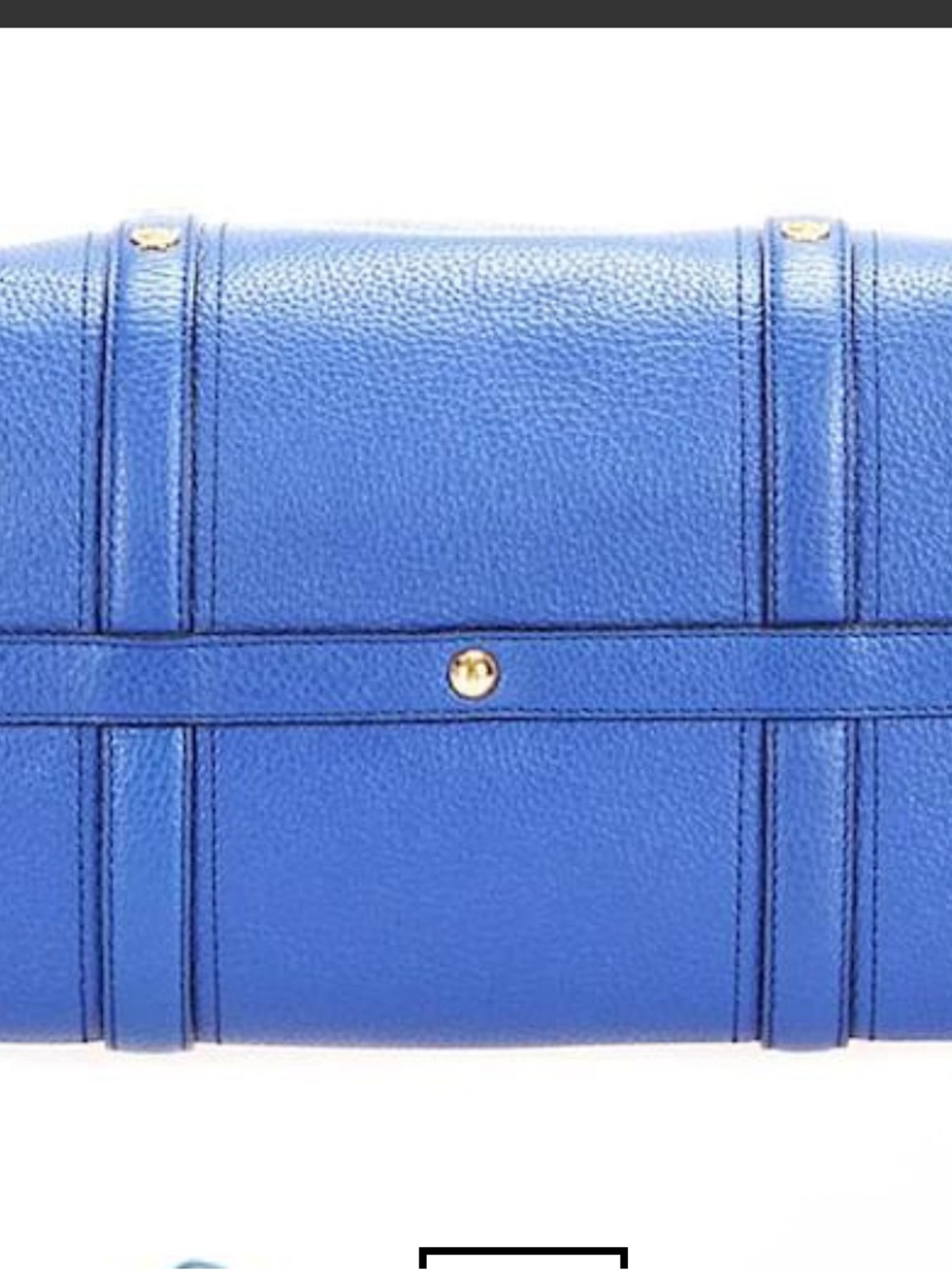MCM Royal Blue Leather Bowling Bag with Gold Hardware - Picture 8 of 10
